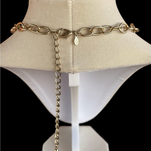 Premier Designs Pale Green Facet Stones Gold Costume Jewelry Necklace - Picture 4 of 12